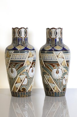 Lot 67 - A pair of Doulton Lambeth stoneware vases