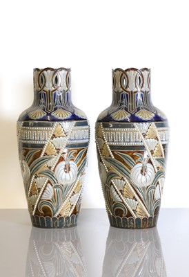 Lot 67 - A pair of Doulton Lambeth stoneware vases
