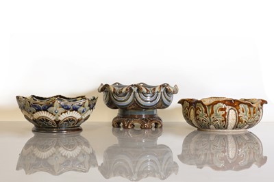 Lot 80 - Three Doulton Lambeth stoneware bowls