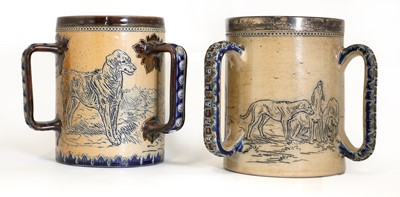Lot 24 - Two Doulton Lambeth stoneware tygs