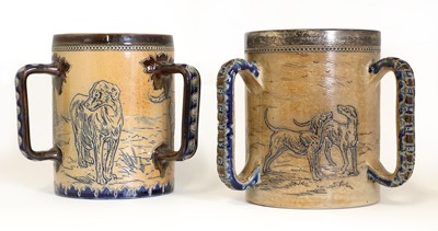 Lot 24 - Two Doulton Lambeth stoneware tygs