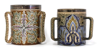 Lot 80 - Two Doulton Lambeth stoneware tygs