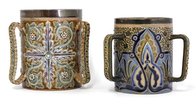 Lot 80 - Two Doulton Lambeth stoneware tygs
