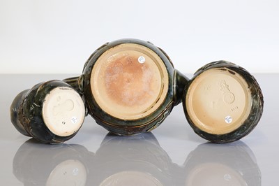 Lot 1 - A Royal Doulton stoneware three-piece tea set