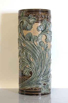 Lot 18 - A Doulton stoneware cylindrical vase