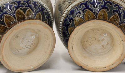 Lot 25 - A pair of Doulton Lambeth stoneware jardinières