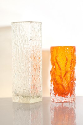 Lot 217 - A Whitefriars Tangerine glass Bark vase