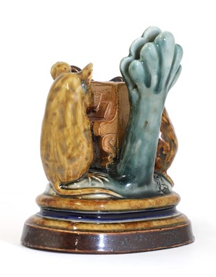 Lot 68 - A Doulton stoneware 'Mouse Musician' menu holder, 'Harp & Piano'