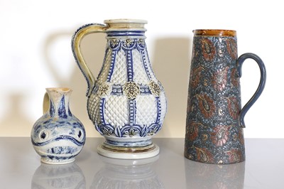Lot 53 - Three Doulton Lambeth stoneware jugs