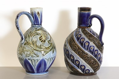 Lot 91 - Two Doulton stoneware ewers