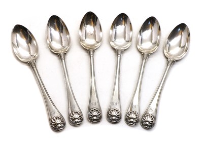 Lot 45 - A collection of six William IV silver teaspoons