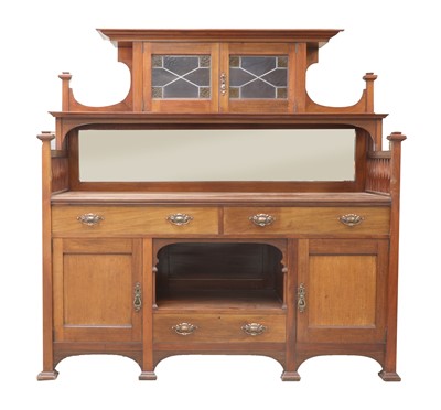 Lot 40 - An Arts and Crafts mahogany mirror-backed sideboard