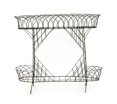 Lot 393 - A Victorian green painted wire plant stand