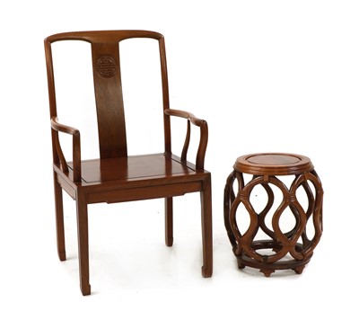 Lot 389 - A Chinese armchair