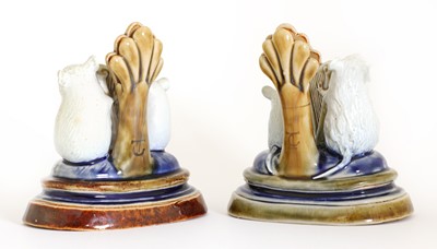 Lot 62 - Two Doulton stoneware 'Mouse Musician' menu holders