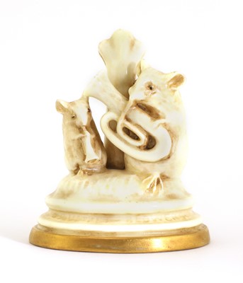 Lot 70 - A Doulton Burslem 'Mouse Musician' menu holder, 'Trumpet Blowers'