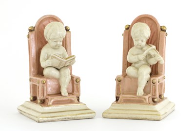 Lot 60 - A pair of Doulton Carrara menu holders