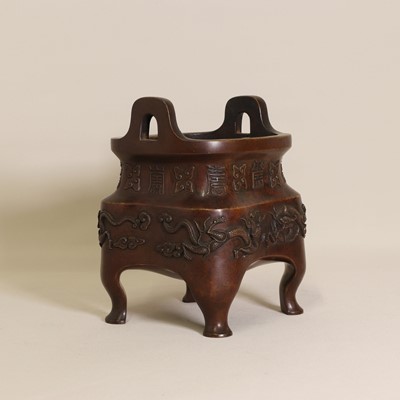 Lot 81 - A Chinese bronze censer