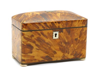 Lot 269A - A blonde tortoiseshell twin compartment tea caddy