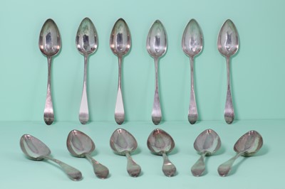 Lot 308 - Twelve George III Scottish silver tablespoons