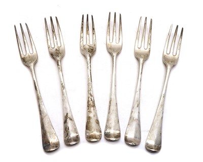 Lot 40 - A collection of six George III silver forks