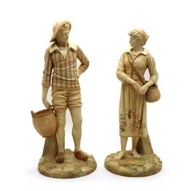 Lot 102 - A pair of large Royal Worcester figures