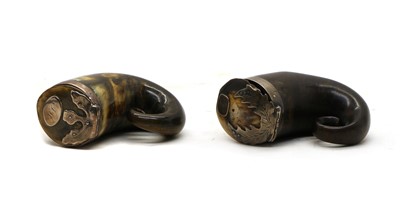 Lot 250 - Two 19th century Scottish rams horn snuff mulls