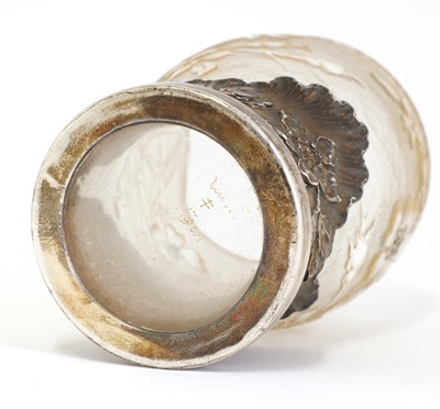 Lot 51 - A Daum glass and silver-mounted rose vase