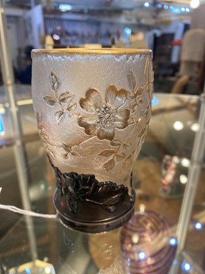 Lot 51 - A Daum glass and silver-mounted rose vase