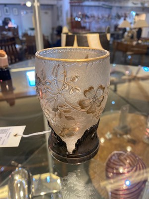 Lot 51 - A Daum glass and silver-mounted rose vase