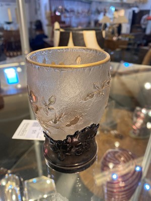 Lot 51 - A Daum glass and silver-mounted rose vase
