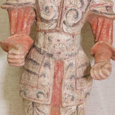 Lot 3 - A Chinese pottery figure