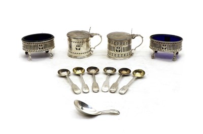 Lot 48 - A George III silver three-piece cruet set