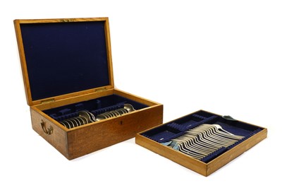 Lot 50 - An Edwardian silver part canteen