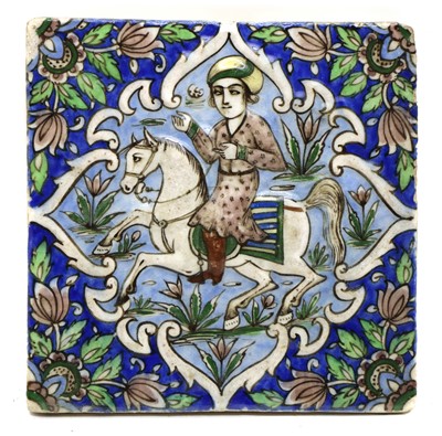 Lot 71 - A Persian wall tile