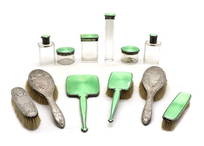 Lot 33 - A silver dressing table set