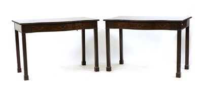 Lot 372 - A pair of Chippendale style mahogany side tables