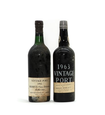 Lot 281 - Gonzalez Byass, Vintage Port, 1963 (1) and Berry Brothers & Rudd, Vintage Port, 1966 (1)