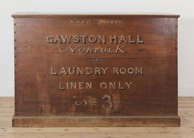 Lot 52 - A beechwood linen chest