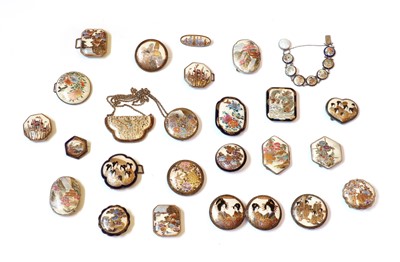 Lot 148 - A collection of Japanese Satsuma ware buckles