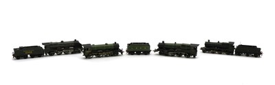 Lot 177 - A collection of six kit or scratch-built 00 gauge metal model locomotives and tenders