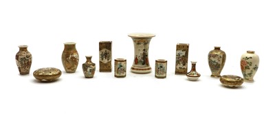 Lot 86 - A collection of Japanese Satsuma ware miniature vases