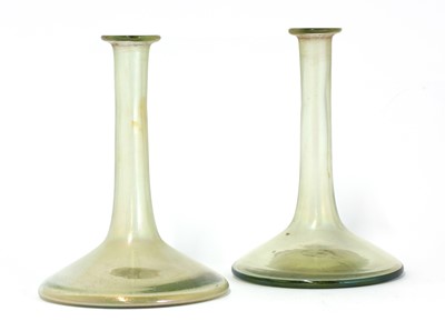 Lot 59 - A pair of Loetz-style glass vases
