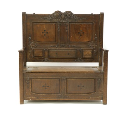 Lot 42 - A Scottish Arts and Crafts oak settle