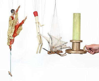 Lot 238 - Jacquard Puppets 'The Match', 'The Moth' and 'The Candle'