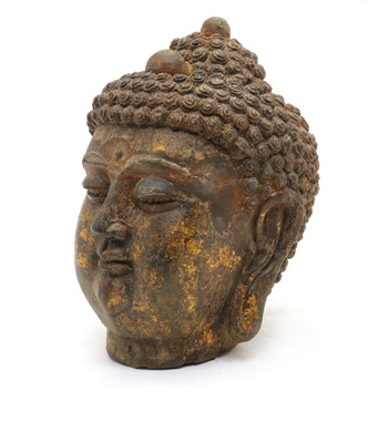 Lot 166 - A Chinese Iron Buddha head