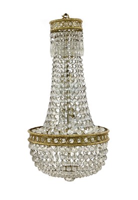 Lot 345 - A French ormolu and cut glass chandelier