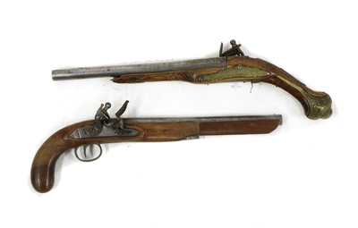 Lot 75 - A Turkish flintlock pistol