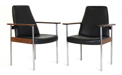 Lot 315 - A pair of Norwegian rosewood armchairs
