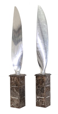 Lot 499 - A pair of chrome aeroplane propeller blades